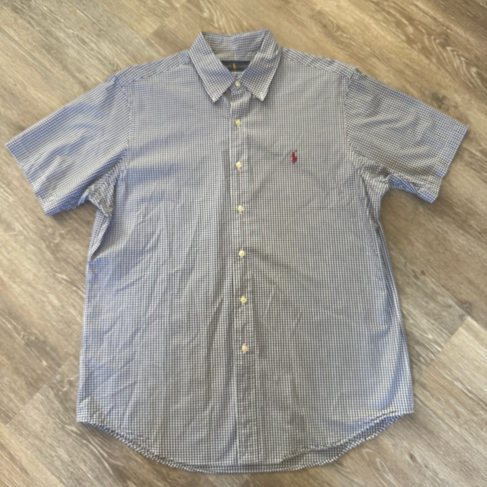 Ralph Lauren Navy and White Gingham Shirt
